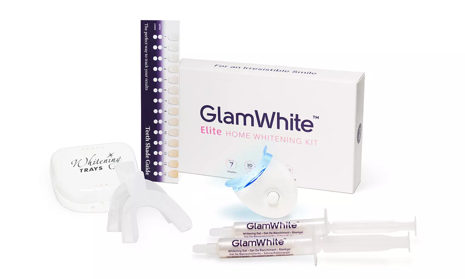 Kit de blanqueamiento dental de Glamwhite para aclarar hasta 7 tonos