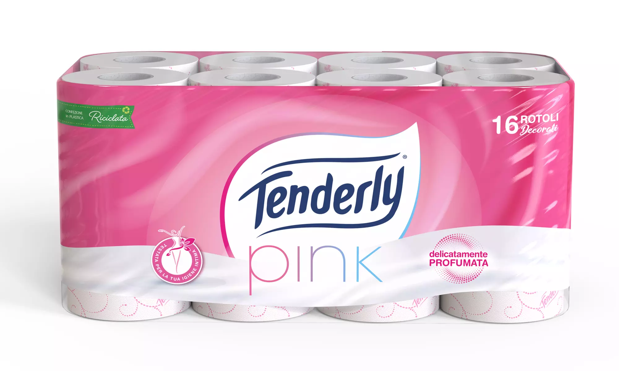 64 rotoli di carta igienica Tenderly Pink