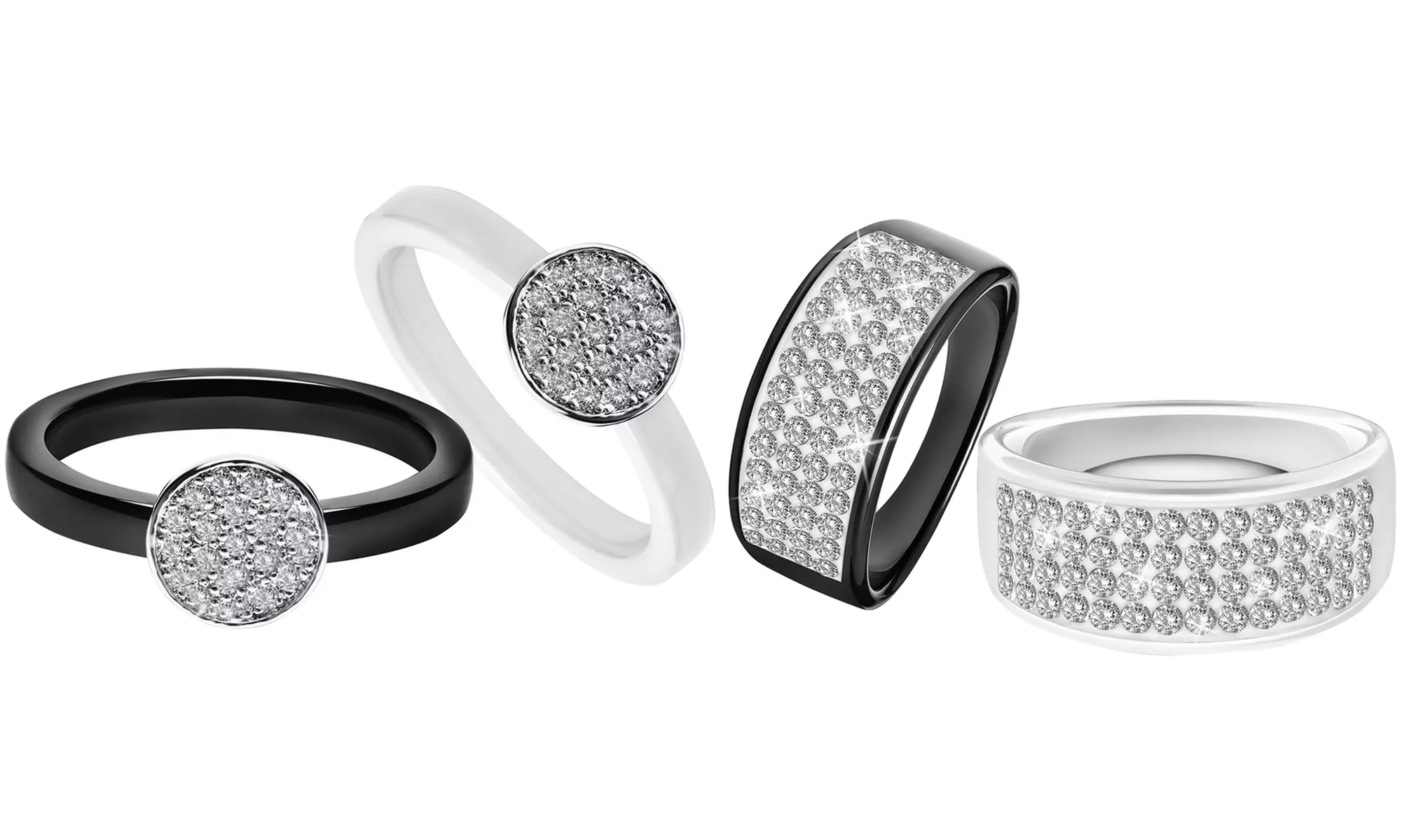 Bague en céramique au choix de la marque OMGJewel ornée de cristaux Swarovski® - Primary Image