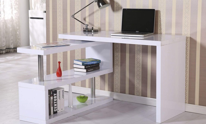 High Gloss Desk In Black Or White Groupon