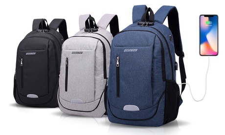 1 o 2 zaini con porta di ricarica USB e cavo opzionale, compatibile Lightning® o Micro-USB, disponibili in 3 colori