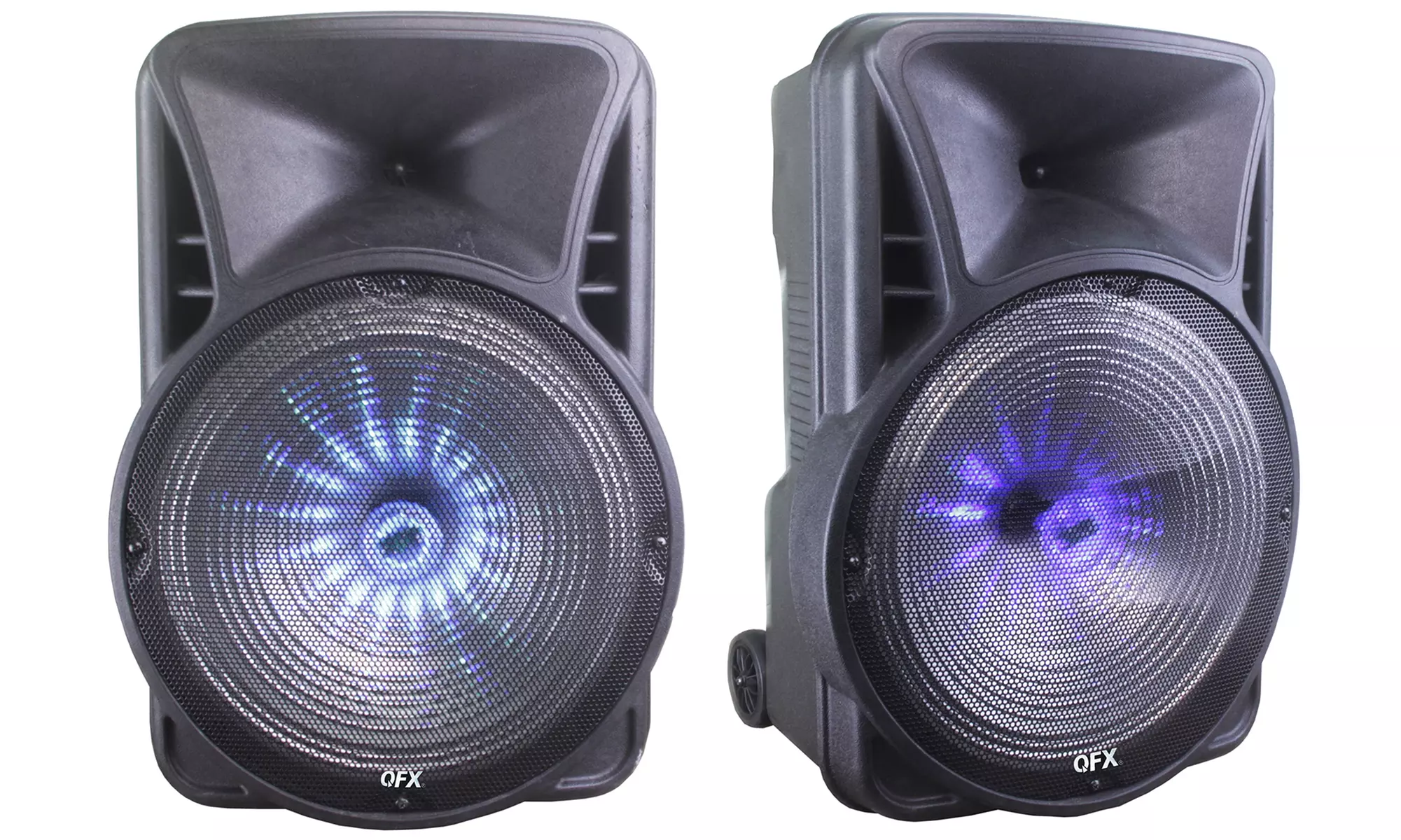 QFX BF2015 15" Portable Full-Size Wireless Bluetooth Party Speaker Cabinet with Lights - Primary Image