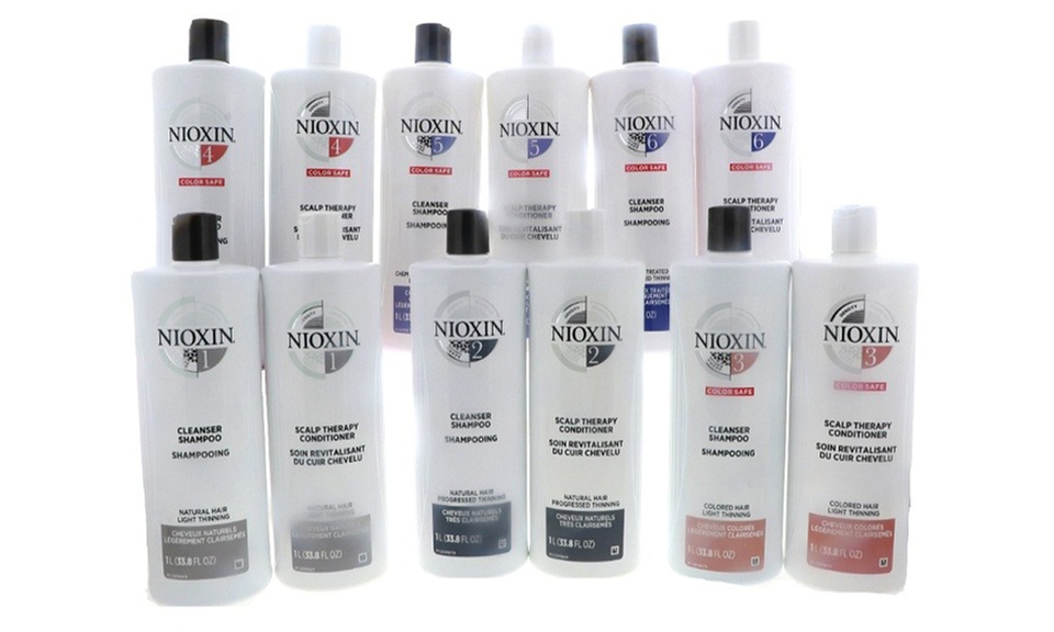 Nioxin Cleanser Shampoo and Scalp Therapy Conditioner Liter 33.8 oz Set Combo