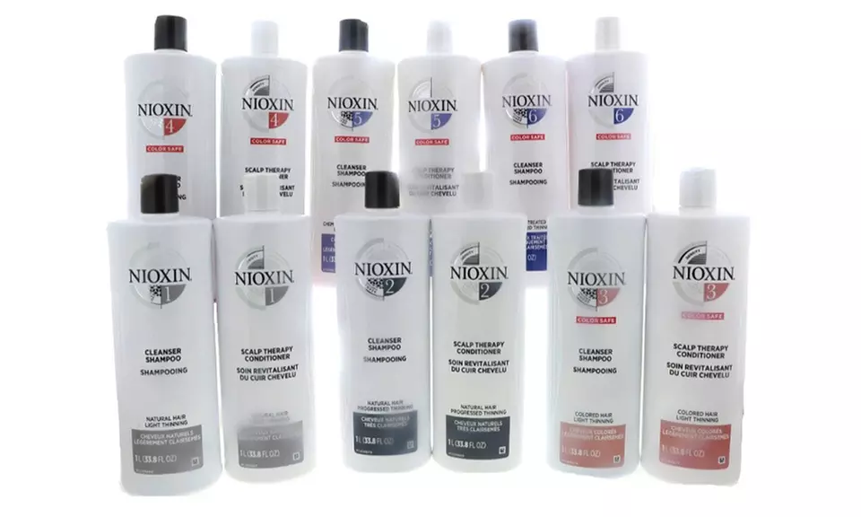 Nioxin Cleanser Shampoo and Scalp Therapy Conditioner Liter 33.8 oz Set Combo