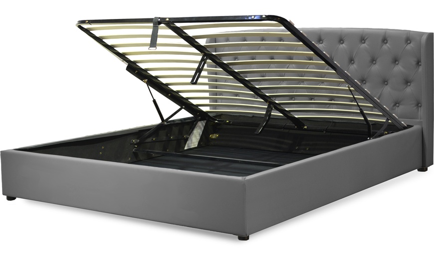 Image 2: Lit coffre Sherwood simili cuir de Sampur, matelas "Cosmos" en option