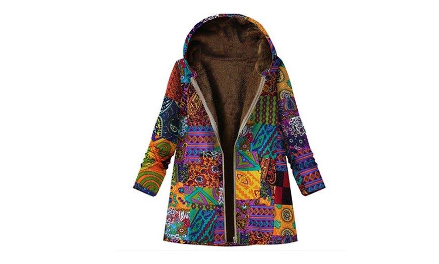 Image 4: Women's Ethnic fleece lined Coat