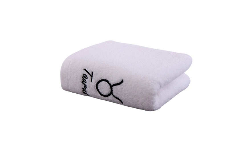 Image 25: One or Two Star Sign Embroidered Towels