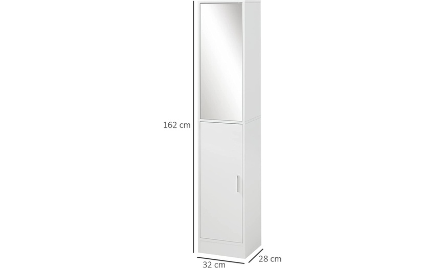 Image 15: HomCom Slim Tall Bathroom Cabinet