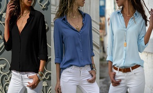 Chiffon Button Up Shirt