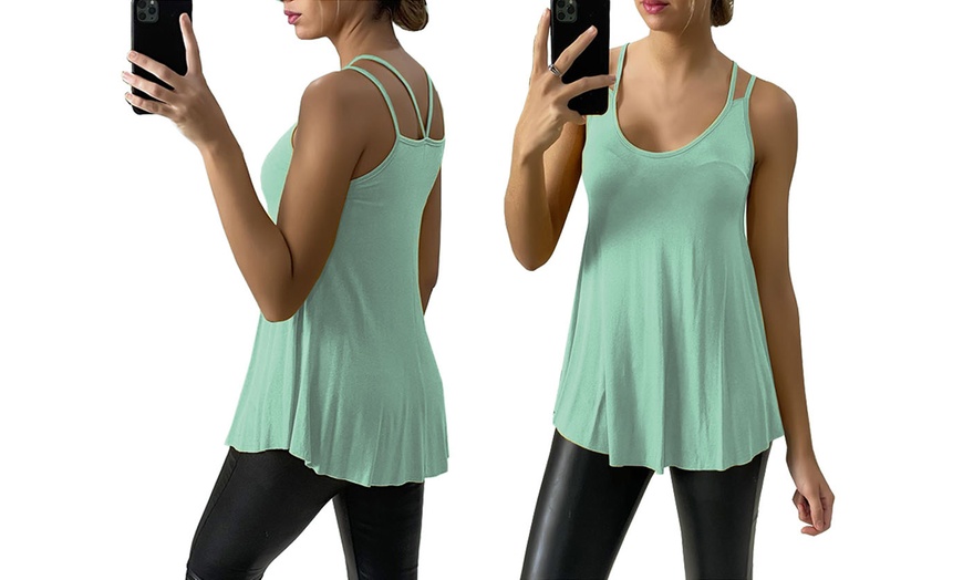 Image 4: Spaghetti Strap Loose Fit Swing Vest Top