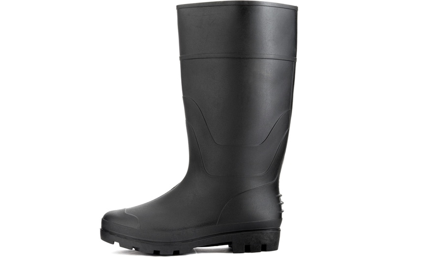 Image 4: Black Rubber Wellington Boots