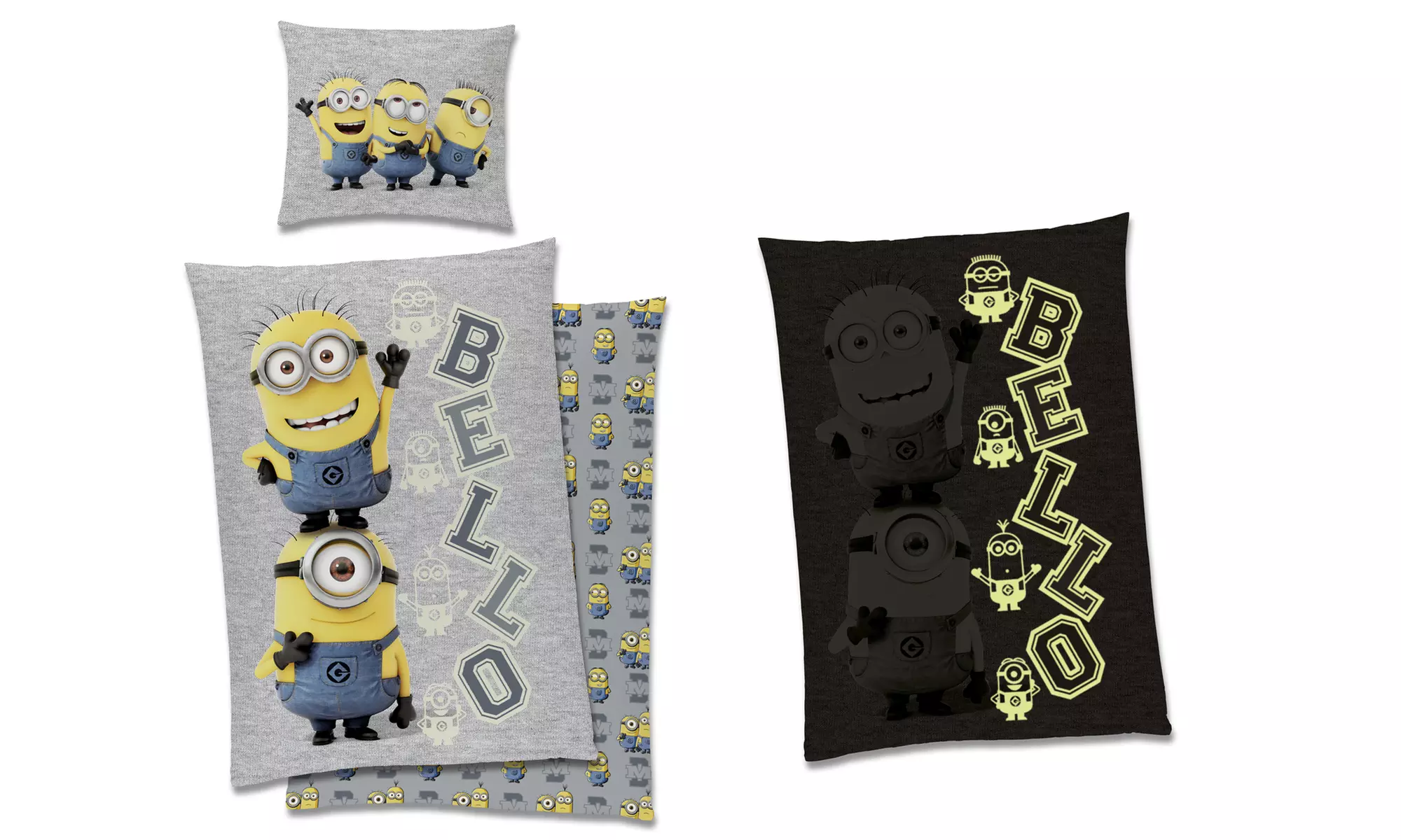 Minions Bettwäsche-Set aus 100% Baumwolle im Motiv nach Wahl mit Glow-in-the-Dark-Effekt - Second Medium