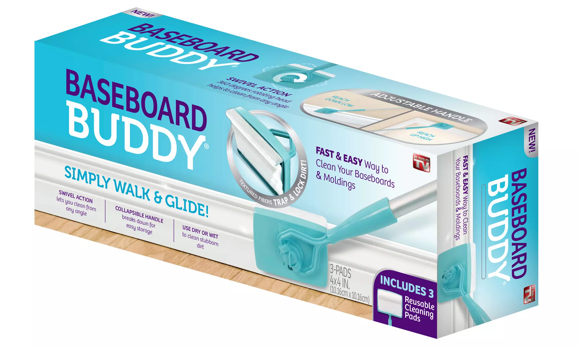 Baseboard Buddy Reusable Cleaning Tool (Cleaning Pads Included) - Second Medium