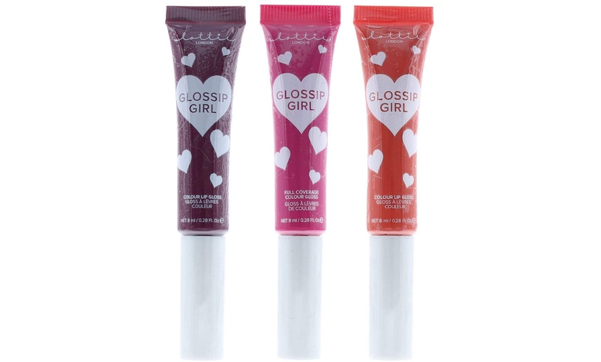 Image 1: Lottie London Glossip Girl Lip Gloss 8ml Three-Pack