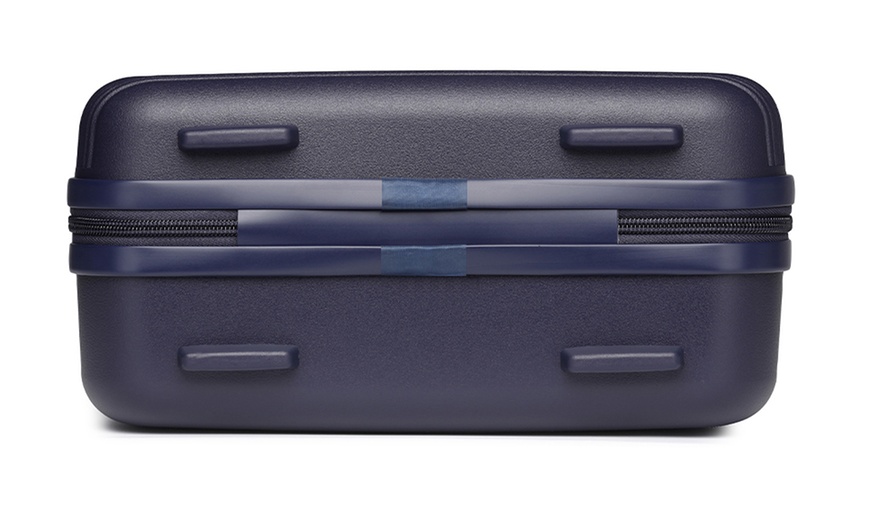 Image 5: One or Four pcs Navy PP Hard Shell Suitcase