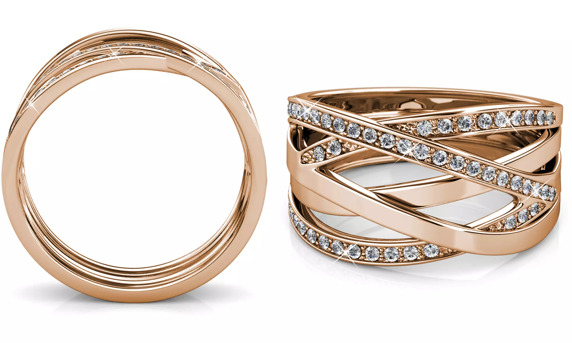 Criss-Cross Ring with Austrian Crystals