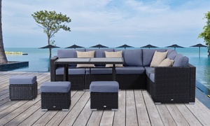  Outsunny Rattan Corner Sofa Set 