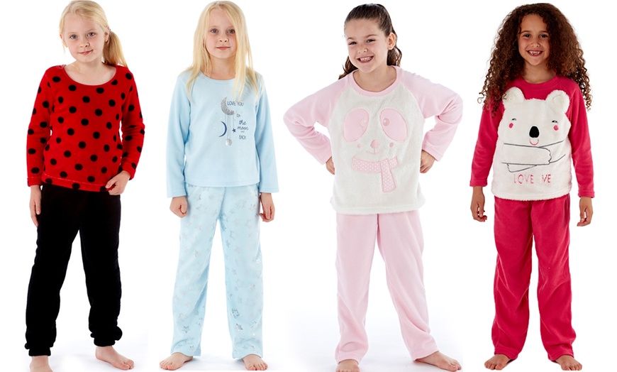 Image 1: Girls' Fleece PJ Set