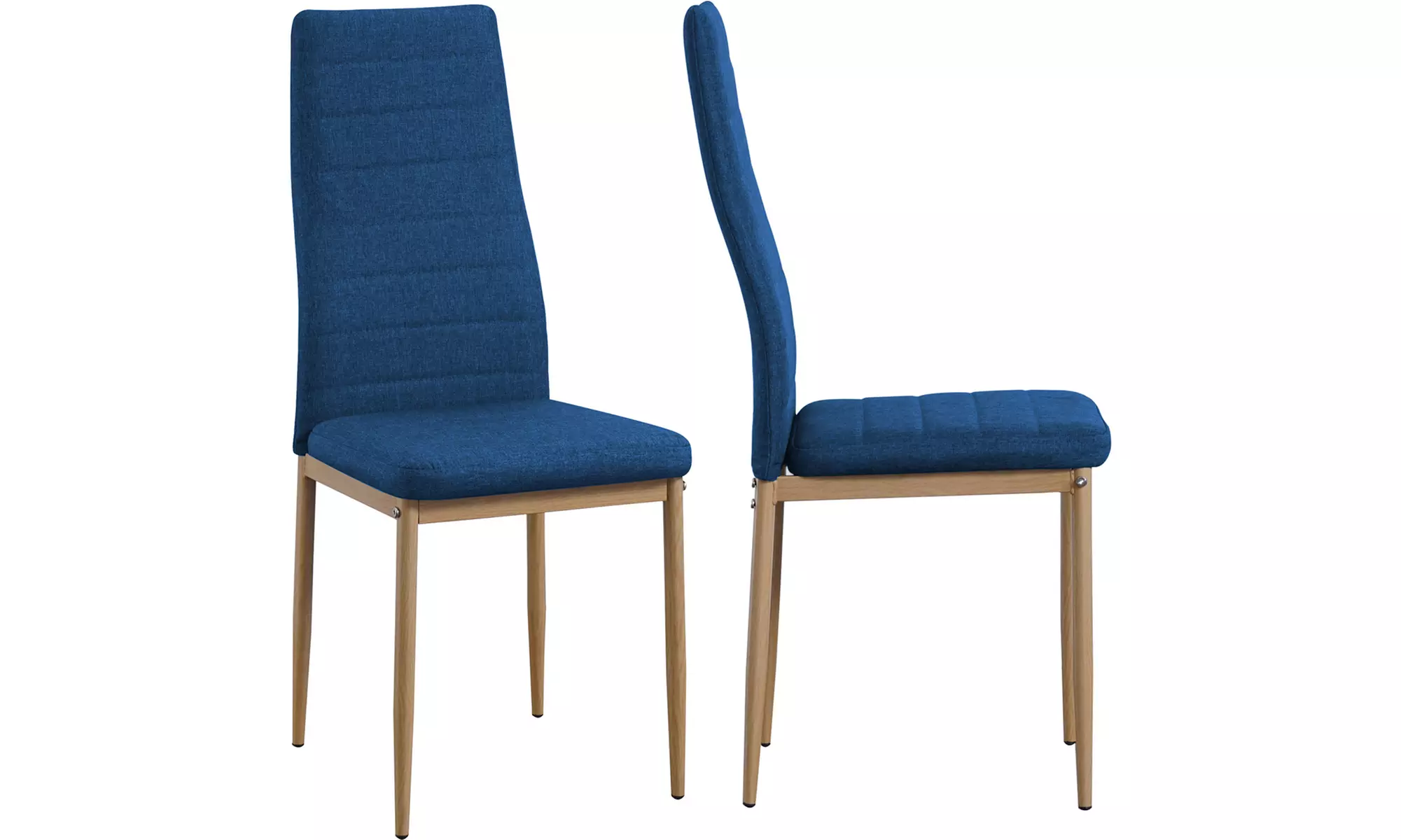 Silla moderna con asiento de tela y patas de metal, de Sampur