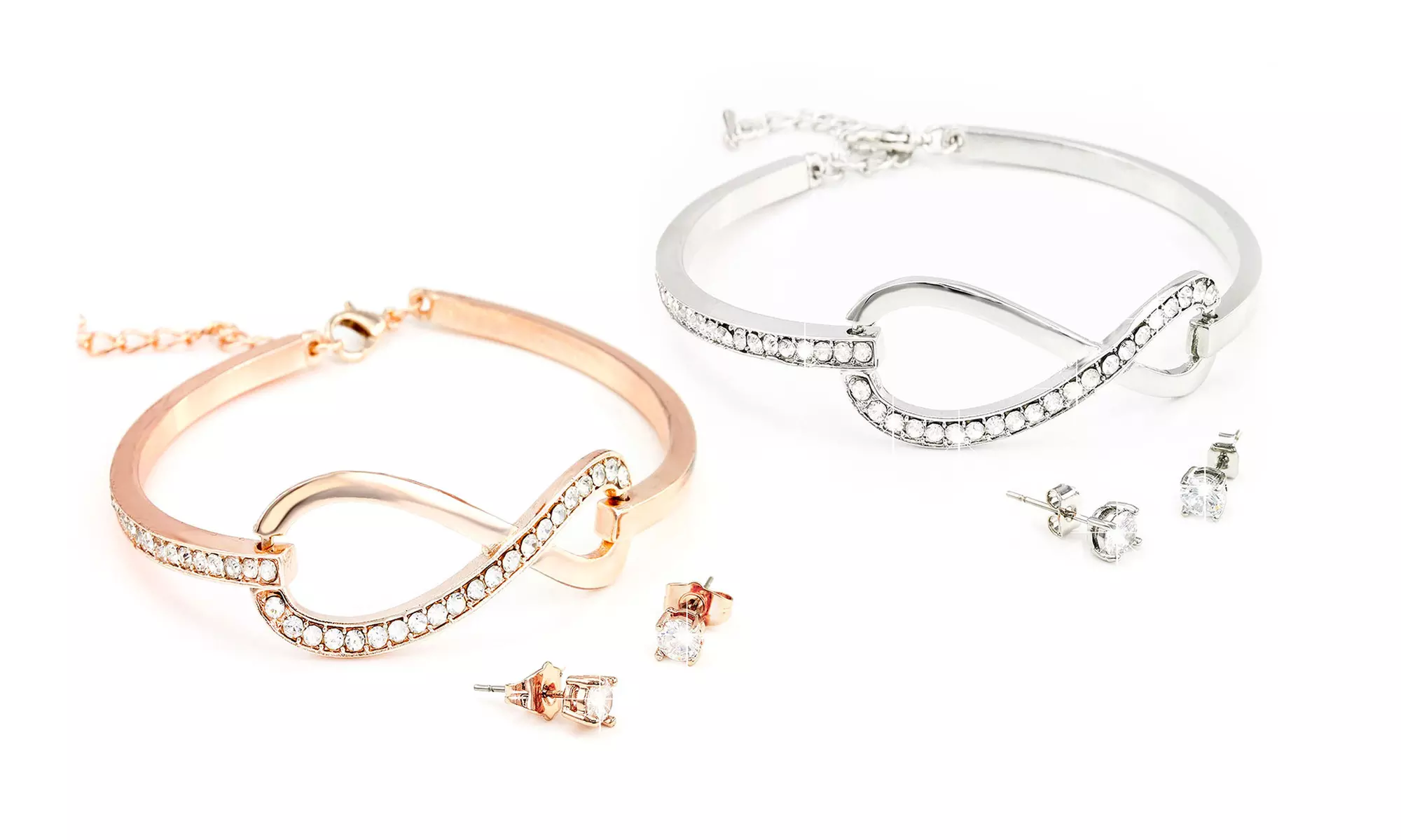 1 ou 2 parures composées d'un bracelet et de boucles d'oreilles ornée de cristaux Swarovski® - Primary Image