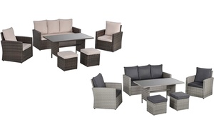 Outsunny Rattan-Effect Outdoor Dining Set