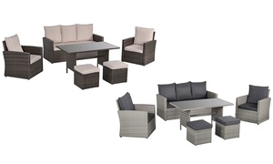 Outsunny Rattan-Effect Outdoor Dining Set