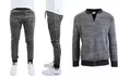 Men's Marled Tech Fleece Stretch Sweater Jacket and Joggers Set - Second Medium
