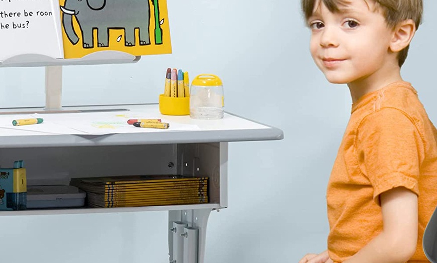 Image 15: HomCom Kid's Desk and Chair Set