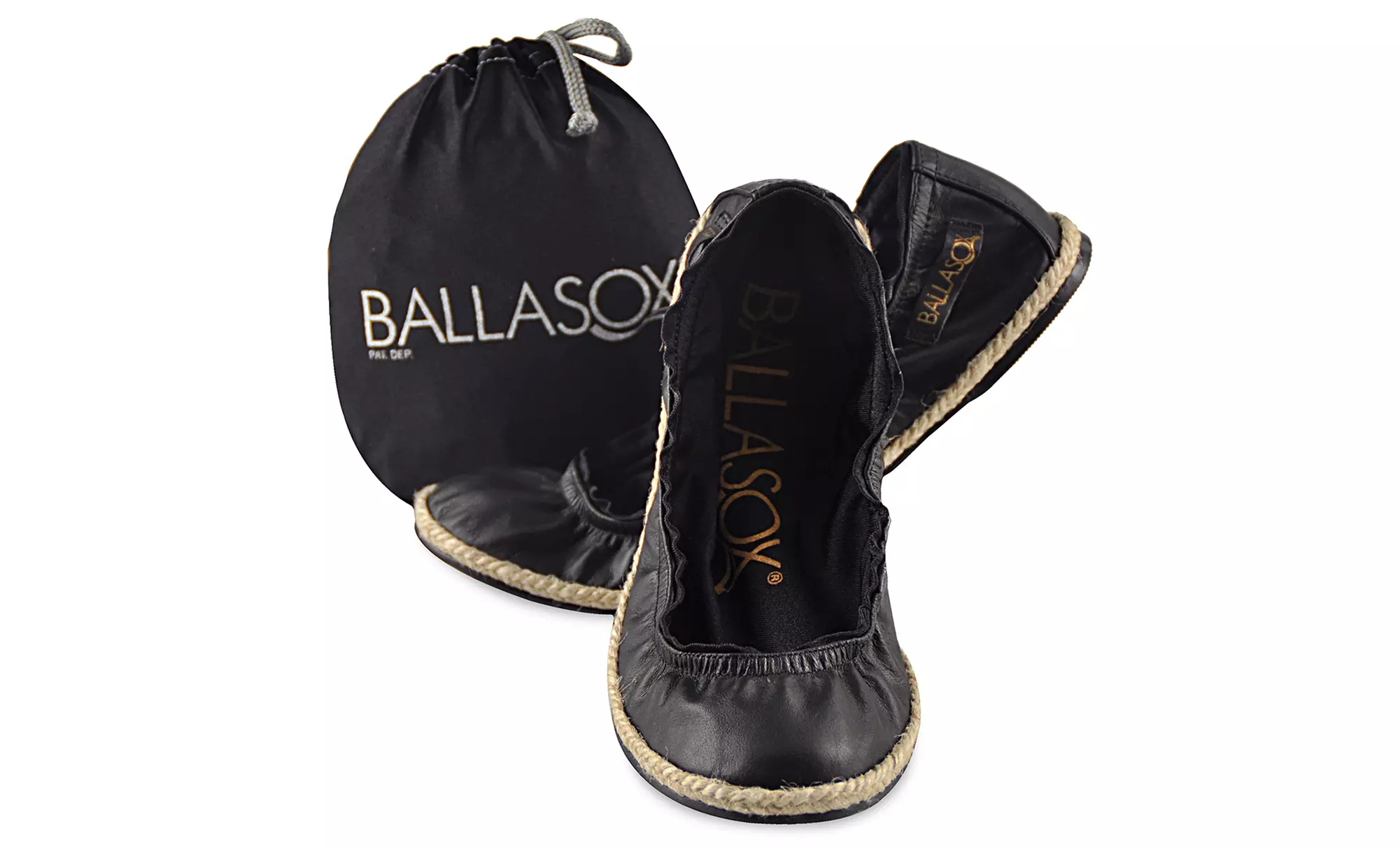 Ballasox by Corso Como Foldable Ballet Flats with Leather or Woven Cotton Uppers  - Second Medium