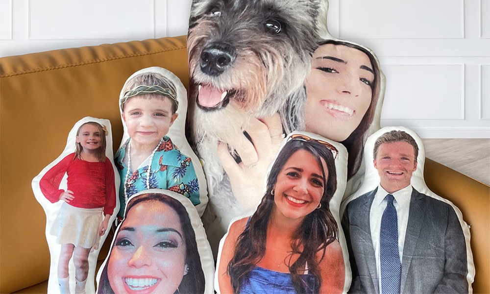 3D-Menschengesicht-Fotokissen