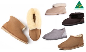 AS UGG Australian-Made Wool Collar or Ankle Slippers