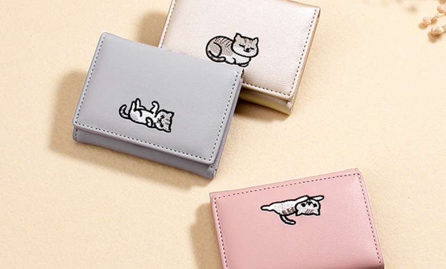 Image 2: Compact Cat-Themed Wallet