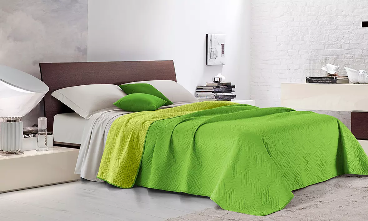 Copriletto Pop trapuntato bicolore