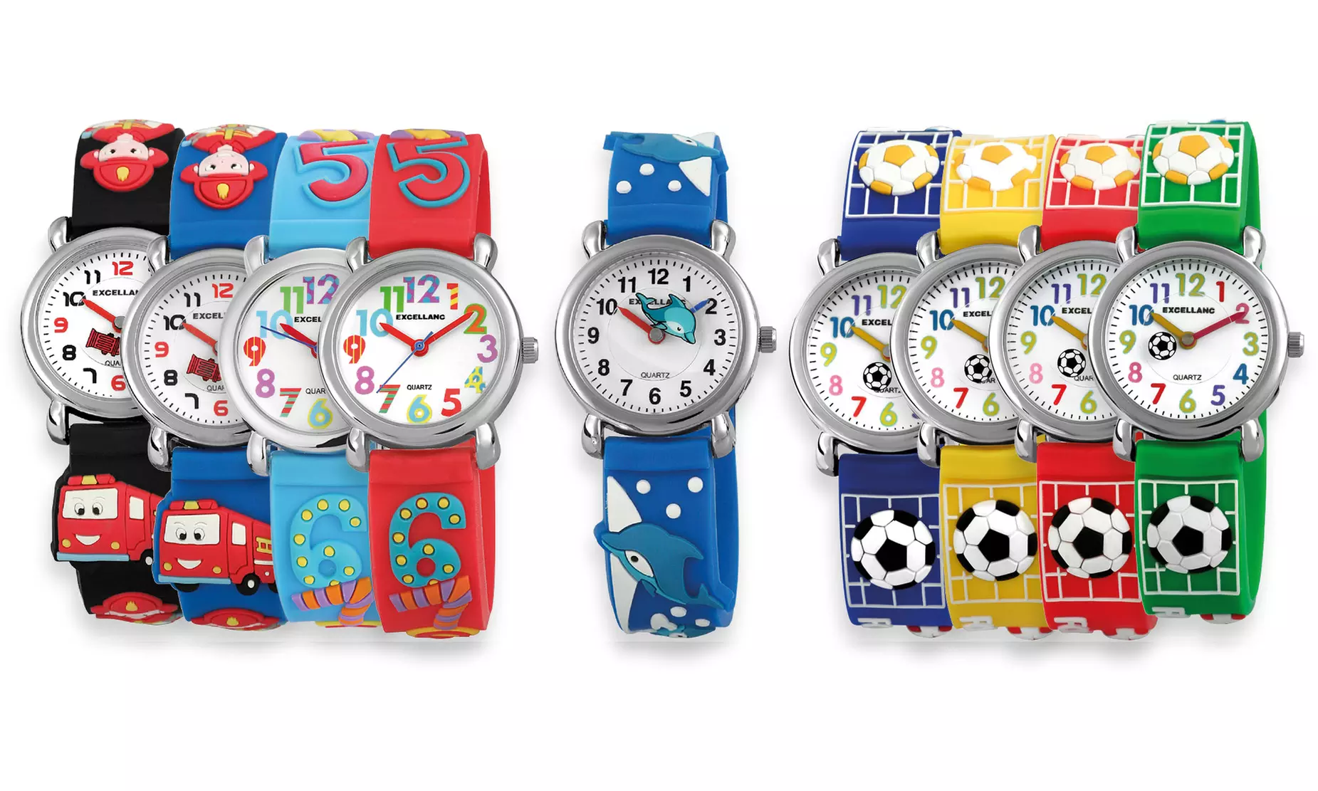 1, 2 ou 3 montres en silicone pour enfants de la marque Excellanc - Primary Image