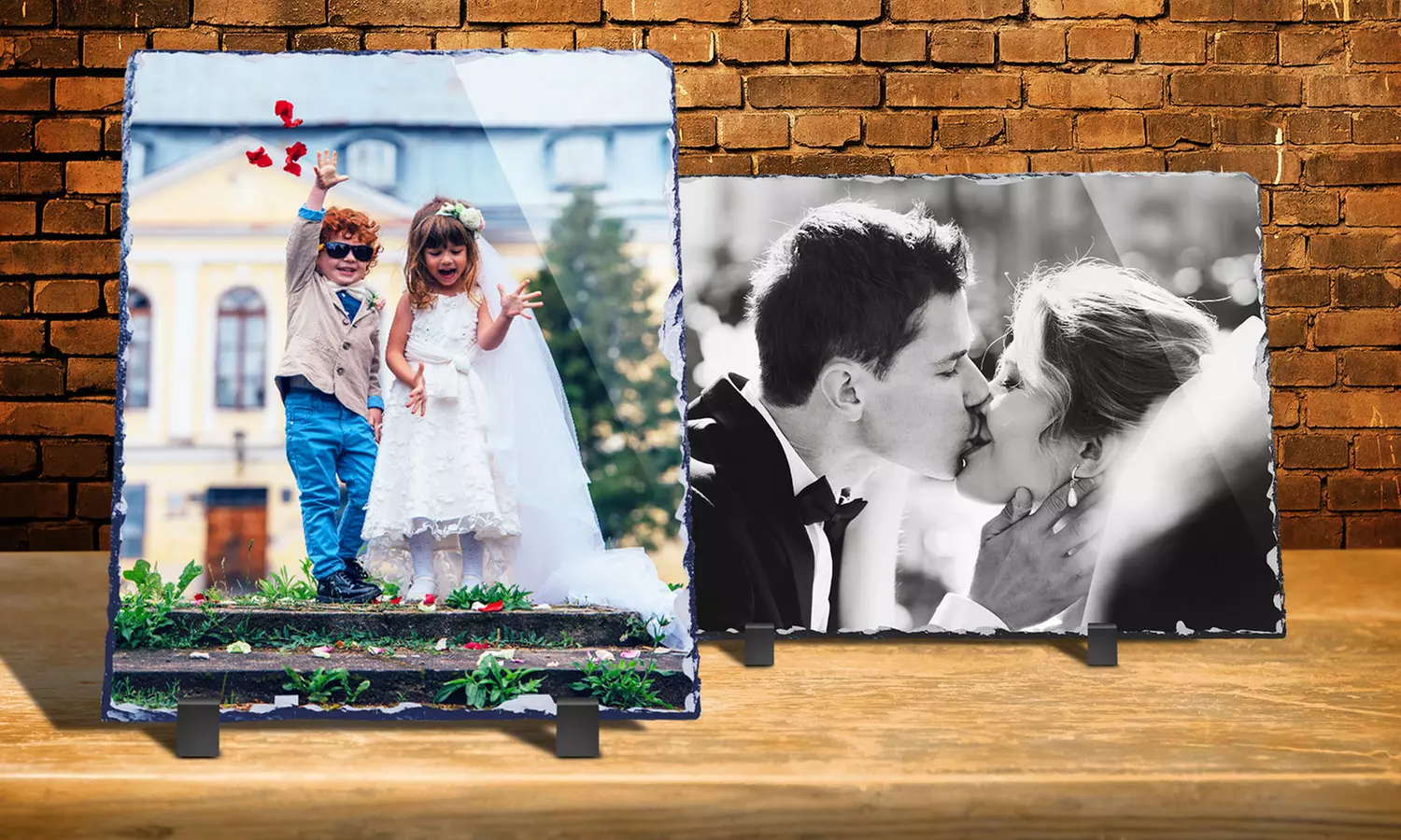 One or Three Custom Photo Prints on Slate with Display Easel from PrinterPix (Up to 86% Off) - Second Medium