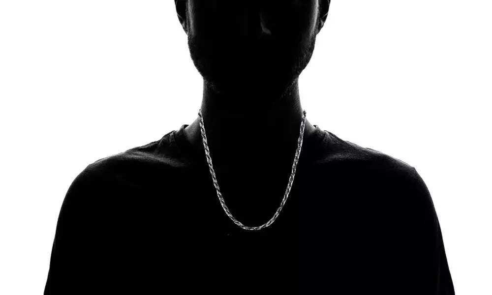 Italian 24" or  30" Black Rhodium 2 Tone Roc Chain in Sterling Silver - Second Medium