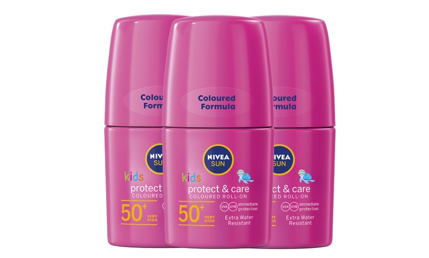 Image 1: Nivea Sun Kids' Roll-On SPF 50 Three-Pack