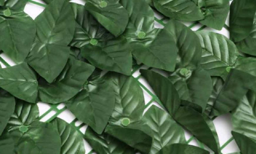 Image 4: Artificial Decorative Fence Dark Green Leaf