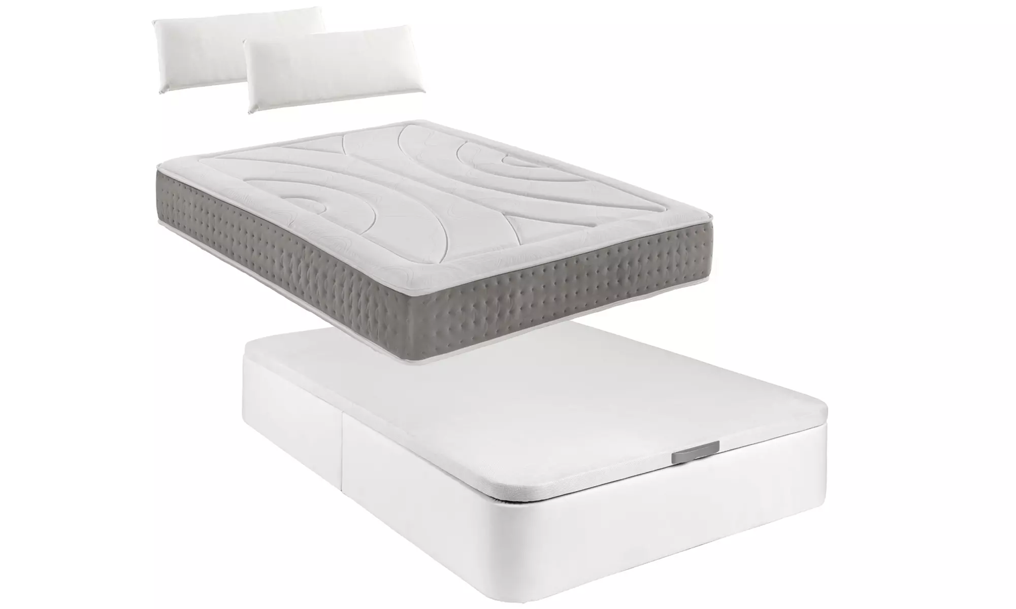 Canapé tapizado en polipiel con colchón viscoelástico de 24 cm de altura y almohada de núcleo viscoelástico - Primary Image