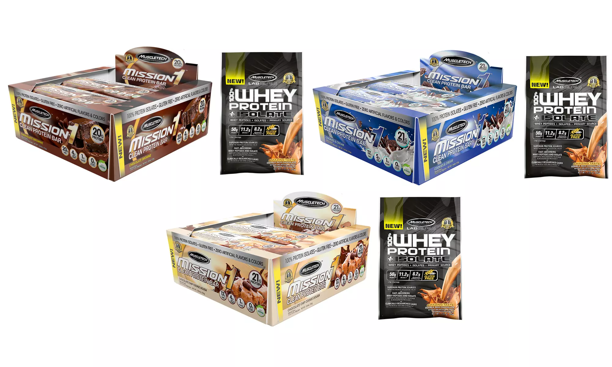 Mission1 Clean Protein Bar (12-Pack) with 2 Protein Isolate Samples - Primary Image