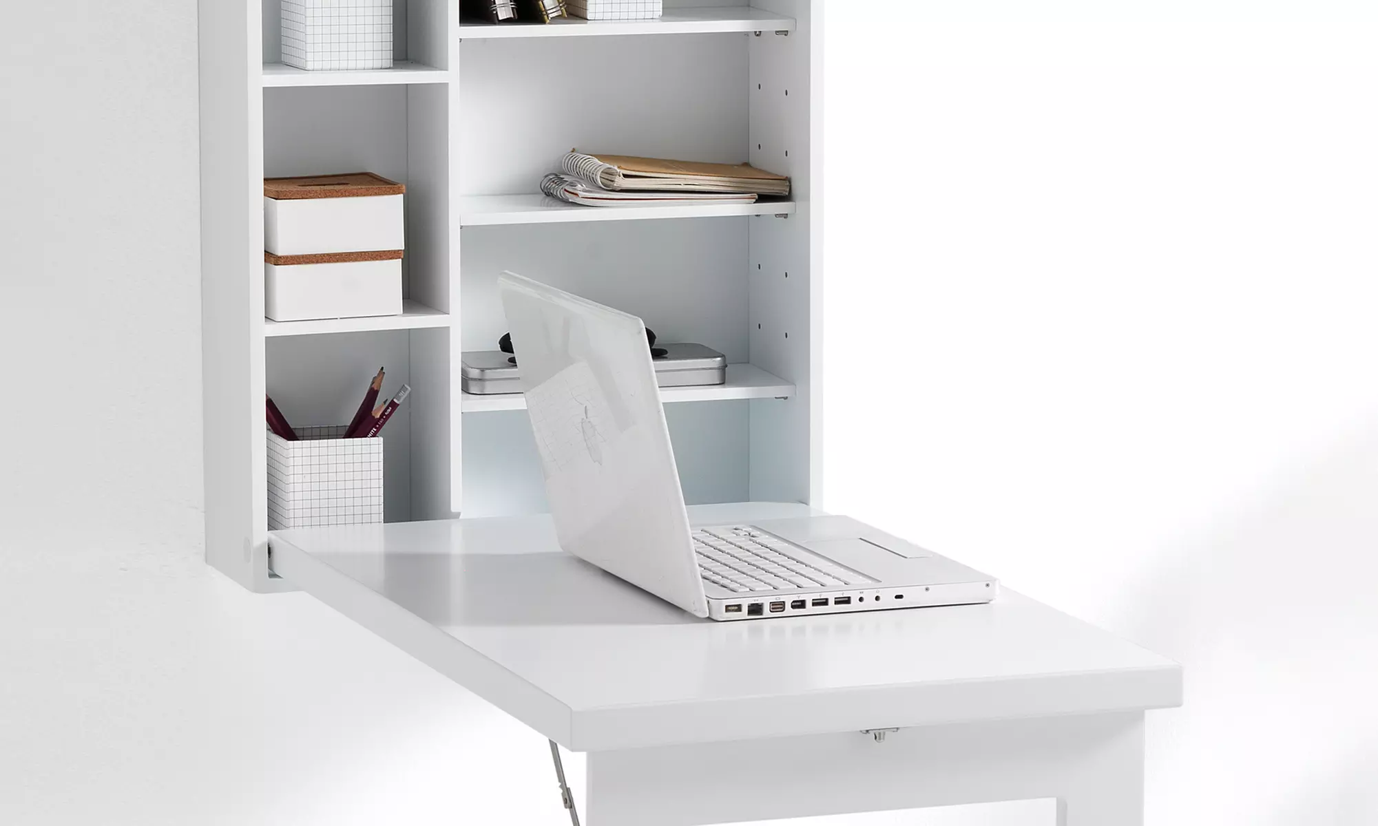 Pensile contenitore con 6 ripiani interni e con tavolo/scrivania Pratiko con consegna gratuita - Image 6