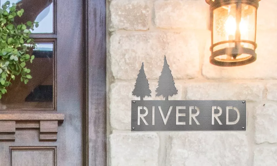 One 10'' x 15'' or 10'' x 18'' Custom Metal Landscape Address Plaque from Rusted Orange (Up to 64% Off) - Primary Image