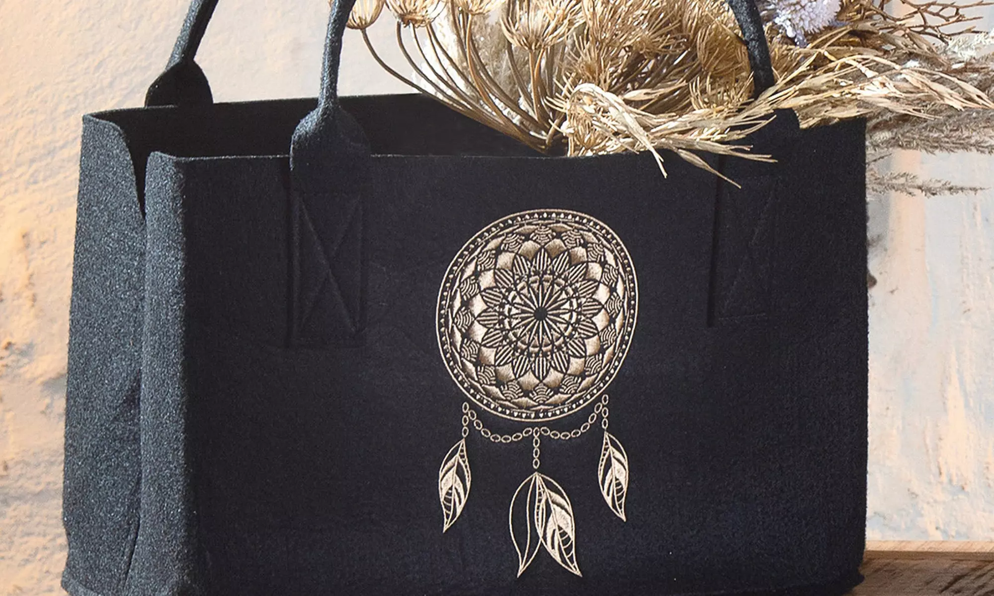 GMD Living Filztasche mit besticktem Motiv