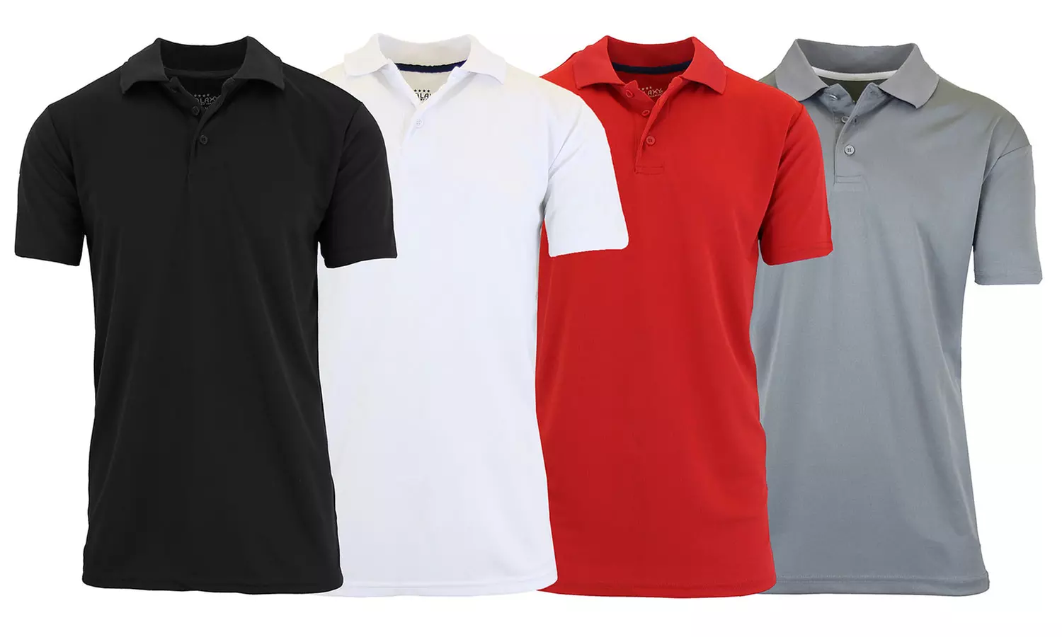4 Pack Galaxy By Harvic Men's Tagless Dry-Fit Moisture-Wicking Polo (S-2XL)
