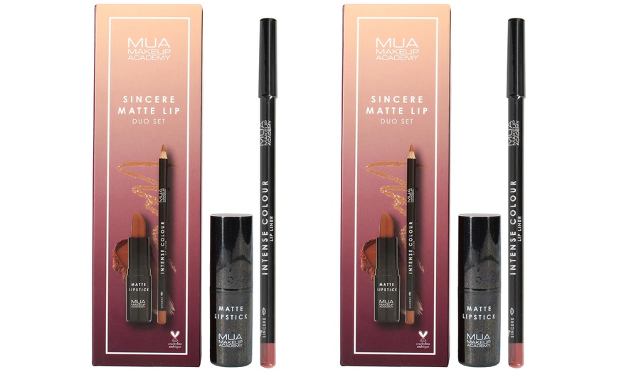 Image 2: One or Two MUA Sincere Matte Lipstick and Lip Liner Gift Sets