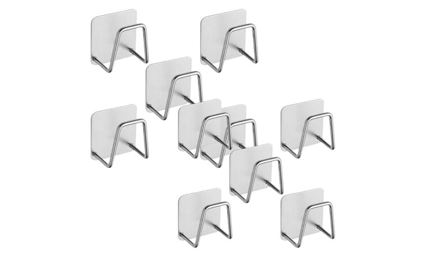 Image 4: 1 o 2 packs con 5 soportes de pared de acero inoxidable