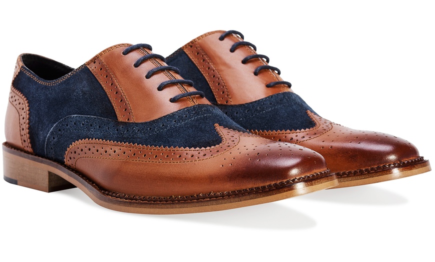 Image 29: Men's Leather Gatsby Brogue Shoes