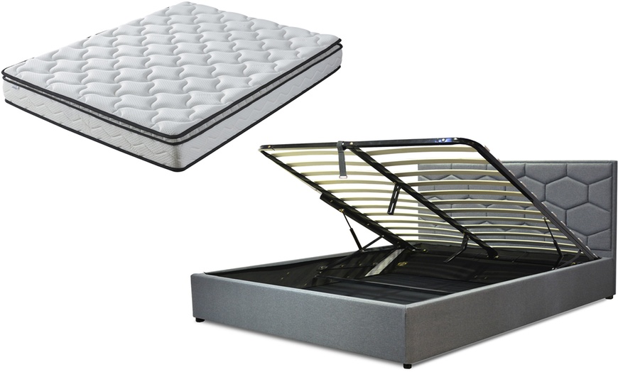 Image 3: Lit coffre Manhattan tissu, matelas en option. Sampur