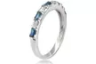 1/2 CTTW Diamond and Blue Sapphire Band in 14K Gold by Brilliant Diamond - Image 3