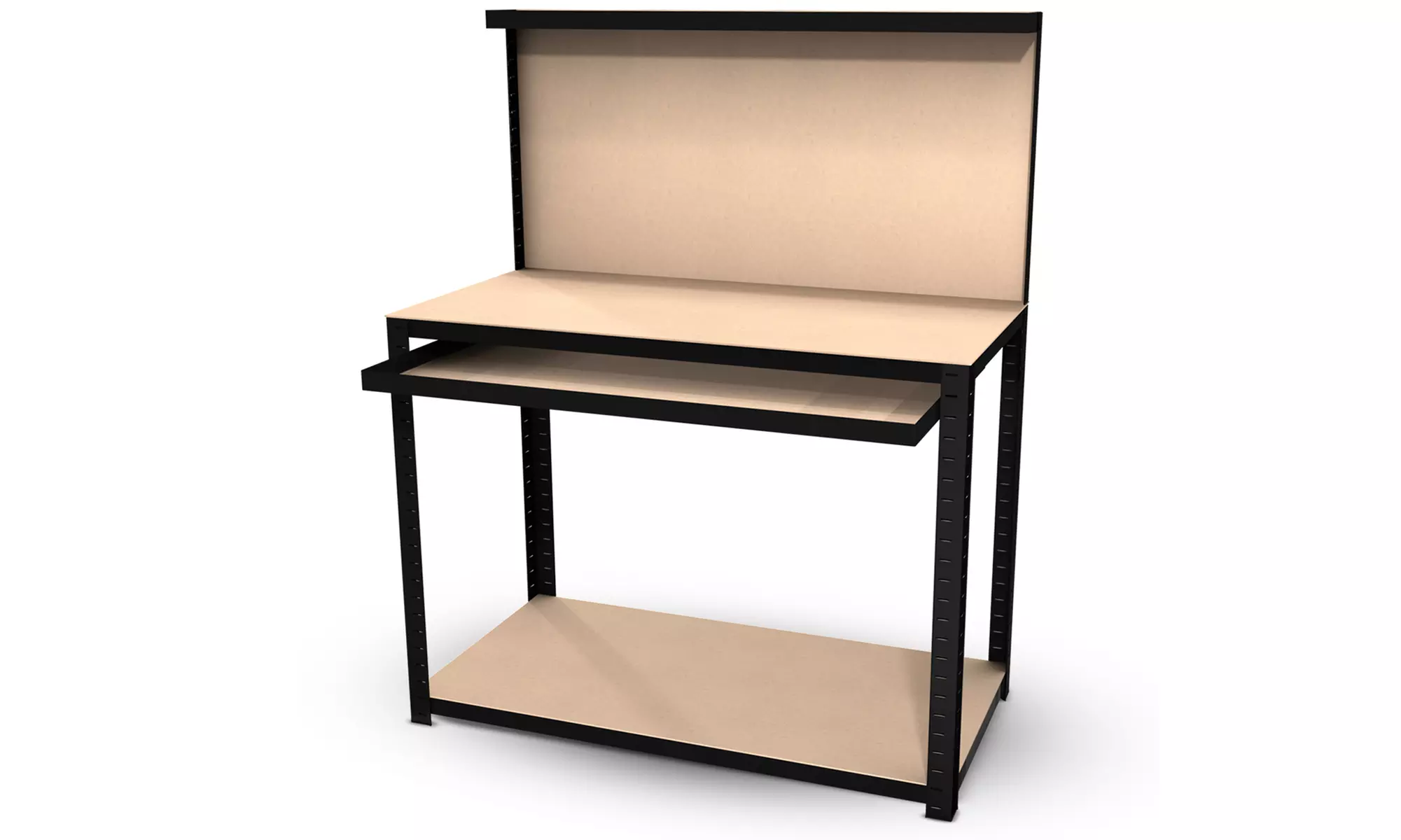 Établi polyvalent en métal avec paroi perforée et tiroir - Second Medium